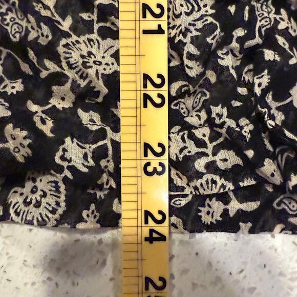 Beachlunchlounge Ruffle Sleeveless Blouse Black White Floral Women S Boho Chic - Picture 8 of 8